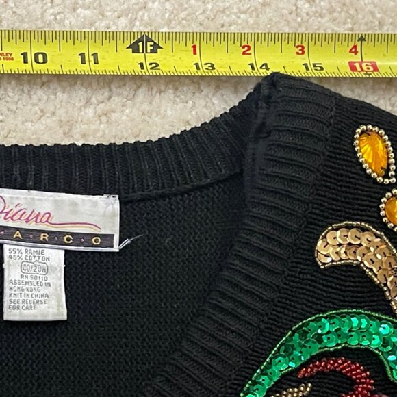 VINTAGE DIANA MARCO Sequined SWEATER - Picture 6 of 16